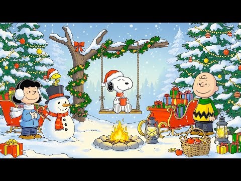 Peaceful Winter with Snoopy, Lucy, Charlie Brown & Woodstock ❄️🎄 Chill Lofi Beats for Study & Focus