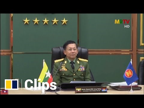 Head of Myanmar’s military junta Min Aung Hlaing appears in online Asean conference