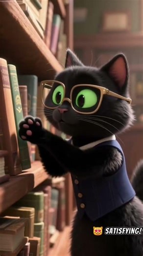 Kitten The Librarian #viral #animatedshorts #cute #funny #kitten #animation