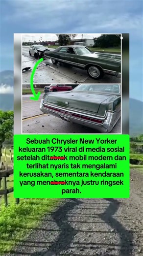 Ditbr*k mobil modern, Chrysler New Yorker 1973 nyaris tak alami kerusakan
