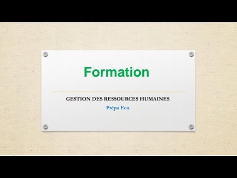Gestion des Ressources humaines : La formation