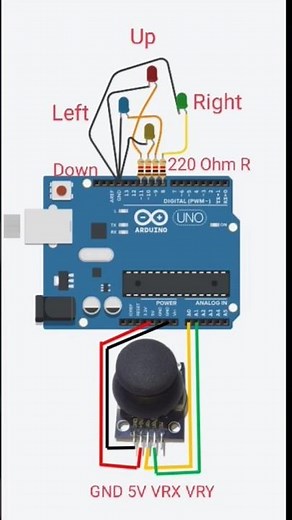 Arduino Joystick Control LEDs | XY Joystick 🕹️ with Arduino #shorts #AmitTechClub #AmitKumar