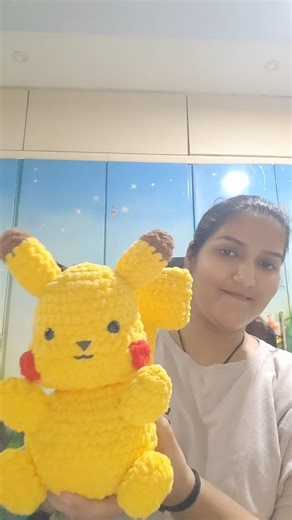 crochet on Instagram: "Pikachu, I choose you! 🧶✨ My crochet journey has been a wild ride, but it's all worth it for this adorable Pikachu! #crochetmagic #pikachucreation #ʜᴀɴᴅᴍᴀᴅᴇᴡɪᴛʜʟᴏᴠᴇ #pokemon #newlaunch #amigurumi #childhoodmemories #cartooncharacter #pikachu #pokémonlover #handmade #crochetworld #buynow #instacrochet"