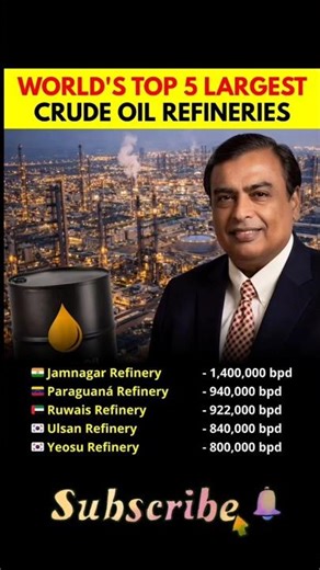 World Top 5 Largest Crude Oil Refineries |#petrol