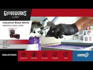 Gloveworks GPNB Product Video. Black Industrial-Grade 5-Mil Nitrile Glove