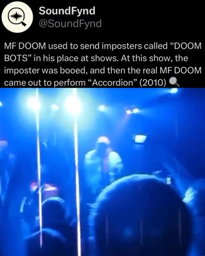 Magnifying New Voices 🔍 on Instagram: "MF DOOM was a real life villain 😭 He was known for occasionally sending out imposters in his stead, and the fans always knew the difference. This was real life WWE shit, mixing performance art and aura to great effect. Fans would be pissed off, but that’s just part of the DOOM persona and experience. He was a complicated man. He didn’t always give his audience what they wanted, but who could complain? His music’s quality and his influence are practically