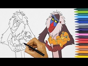 How to draw an Simba and Rafiki monkey In The Lion King step by step