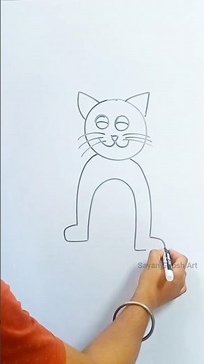 Cat Drawing 🐱 | Easy Step by Step Cat Drawing for Beginners #shortsfeed #shorts