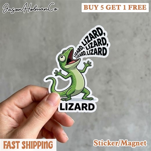 Lizard Lizard Lizard Die Cut Sticker, Tumbler Stickers, Water Bottle Stickers, Tom Lizard Funny Sticker - Etsy