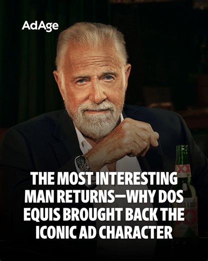🍻 He’s not always in beer commercials—but when he is, he’s unforgettable. After nearly a decade offscreen, the Most Interesting Man in the World is returning to Dos Equis, as the Heineken-owned beer brand looks to one of advertising’s most enduring characters to cut through a more crowded media landscape than the one he left in 2016. Actor Jonathan Goldsmith, now 87, is returning to the lead role, along with the campaign’s original voiceover, Will Lyman, in a campaign headed by Le Pub NYC. “The