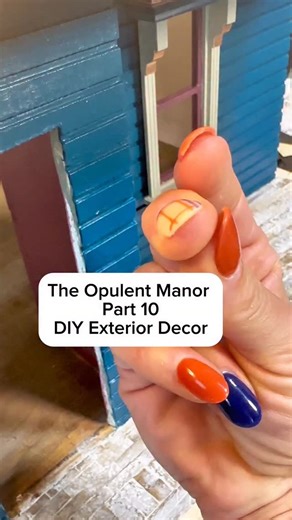 Transforming a tiny Victorian house exterior , one handmade detail at a time. From faux stones to layered trims and paint. Every inch tells a story of character and charm. The roof is not finished but decided to start on the DIY patio decor. I made a birdbath out of polymer clay and designed and cut a tiny bench and door mat. I added fall flowers, miniature pumpkins and finished it off gilding some tiny pieces with copper wax. Welcome to The Opulent Manor an old Victorian home transformation #do