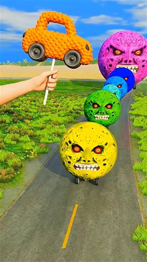 Giant Hand Crush ✋🚗💥 | Moon Cars vs Slap Attack #2 | BeamNG.drive