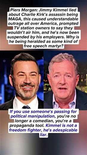 Piers Morgan: “Why is Kimmel being hailed as a champion of free speech?”