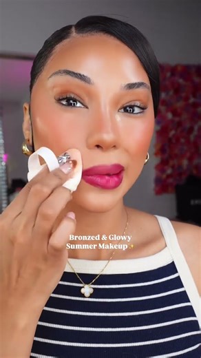 Bronzed & glowy summer makeup✨