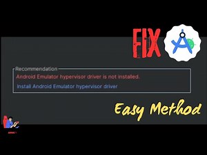 How to Fix Android Studio Emulator hypervisor Driver Is not Installed Issue In Easyway 2024 latest