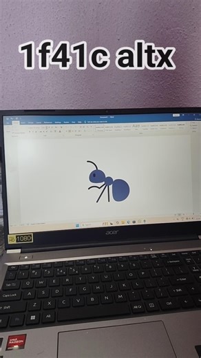 1f41c + altx = 🐜 | watch till end | #shorts #computer #msword