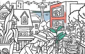 Hey kids, download and color our Seattle-themed coloring page of the week