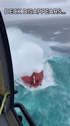 Tanker DECK SWALLOWED by 30m Wave! 😱 #NorthSea