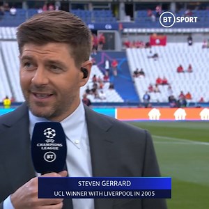 Welcome back to BT Sport, Steven Gerrard ❤️ We promise he's not just here for the free ticket... #UCLfinal | TNT Sports Football