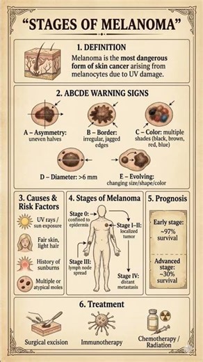 Melanoma (Skin Cancer) Explained | ABCDE Rule + Stages + Treatment | Nursing/NEET Prep