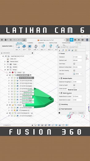 Tutorial CAM 6 (Fusion 360) : Radial dan Axial Cut #teknik #teknikmesin #manufacturing #cnc #engineering #automation #cncprogrammer #cncprogramming #cncmachine #cncmachining #cncmachinist #fusion360 #tiktok #viral