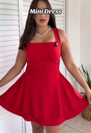 This mini dress is so flirty and flattering 😍 square neckline, ruffle hem & comfy stretch perfect for spring, graduation or date night ✨#minidress #springdress #graduationoutfit #datenightoutfit #tiktokfashion