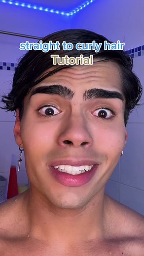 Straight hair to curly hair tutorial👦🏻—>🧑🏾‍🦱