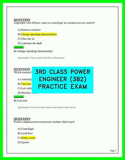 3rd Class Power Engineer 3B2 Practice Exam: 2026 Updated Questions, Detailed Solutions & Prep Tips