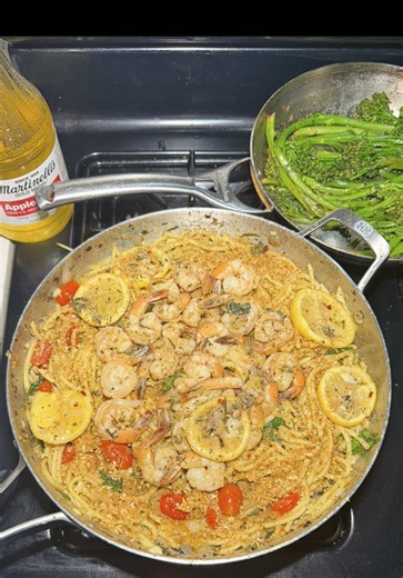 Shrimp Pasta with Broccolini