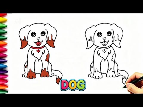How to Draw a Cute Dog Easy | Cute Puppy Drawing Step by Step