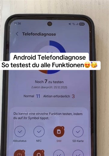 Android Telefondiagnose So testest du alle Funktionen😍🥳 #android #smartphone #mobiletech #tipsandtricks #fyp