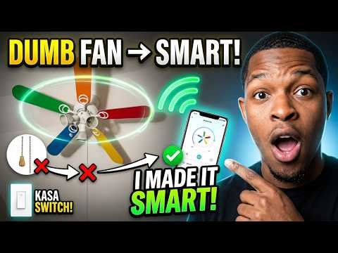 How To Make Your Ceiling Fan Smart!! Kasa Smart Swtich Unboxing & Setup!!