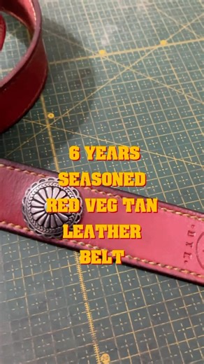 6 years seasoned RSVR DYK 1 1/2in 9 oz red veg belt with solid brass...