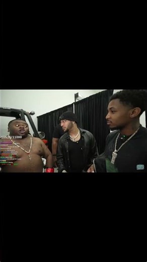 Ddg wishing no neck good luck before his win at Adin Ross Beand Risk boxing event