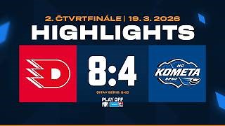 Video Dynamo Pardubice – Kometa Brno. Highlights (Ice Hockey. Czech Republic. Extraliga) / 19 March