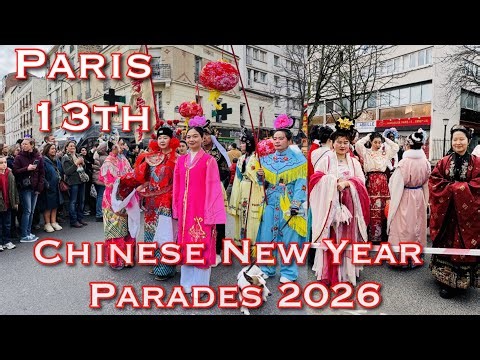 Lunar new year 2026 parades in Paris 13th, France.