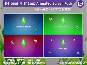 The Sims 4 Loading Screen Theme - Twitch Animated Stream Screen Pack - Starting Soon / Be Right Back / Ending Soon / Offline - Etsy