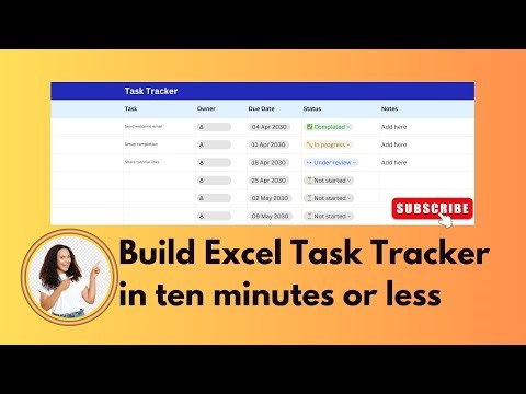 How to build a Simple Excel Task Tracker