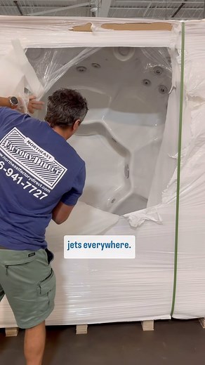 Caught Alex unboxing Northeast Factory Direct’s NEW line of hot tubs for the first time this weekend  | Northeast Factory Direct | Facebook