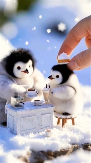 “Magic Snow Café – Tiny Penguin Baristas”