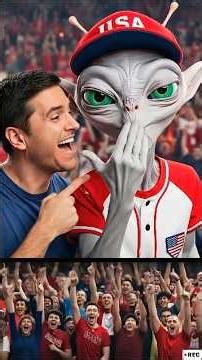 Alien Catches a Foul Ball at His First Baseball Game! 👽 #shorts
