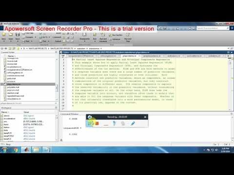 MATLAB PARTIAL LEAST SQUARES REGRESSION