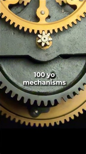 ~100 Year Old Clock Gears Up Close #shorts