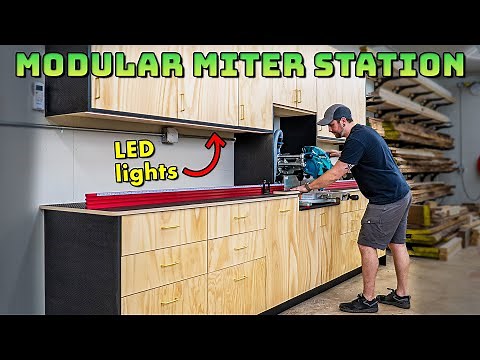 I Built the Ultimate Modular Miter Saw Station (with LED lights!)