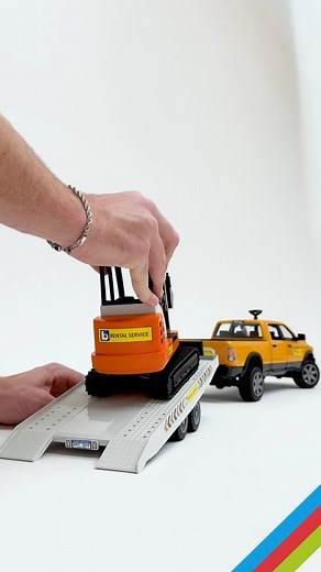 BRUDER Spielwaren on Instagram: "🚧 NEW: Here comes the Rental Service! RAM Power Wagon with trailer and BRUDER mini excavator. 💙❤️💚 #BruderSpielwaren #Brudertoys #JustLikeTheRealThing #toys"