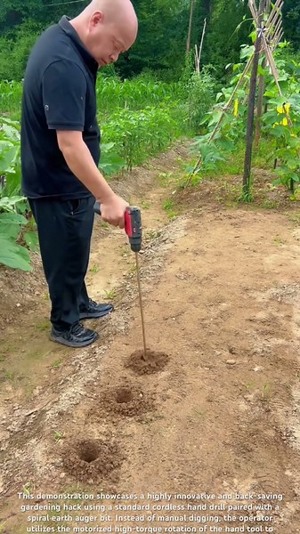 🌀🌱 Drilling Perfect Plantation Holes with a Cordless Hand Auger Bit