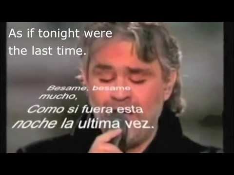 Besame mucho-Andrea Bocelli with lyrics and translation