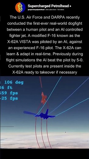 AI controlled F16 fighter jet