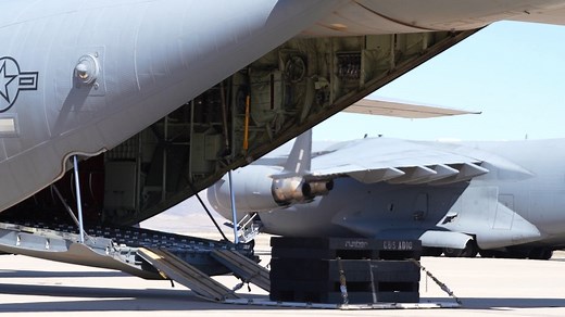 Aircrews practice combat offload method C