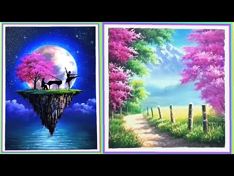 7 Easy Acrylic Painting Ideas For Beginners - Canvas painting / Easy Painting Tutorial For Beginners